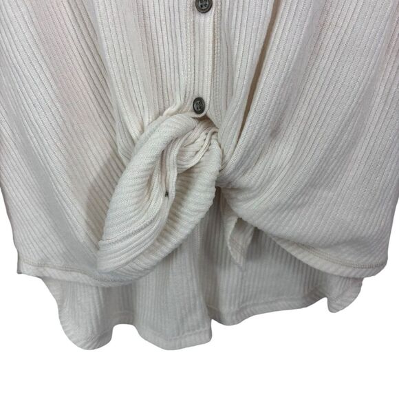 NWT Abercrombie & Fitch Ivory White Soft & Cozy Long Sleeve Oversized Top Sz XS - Picture 3 of 7